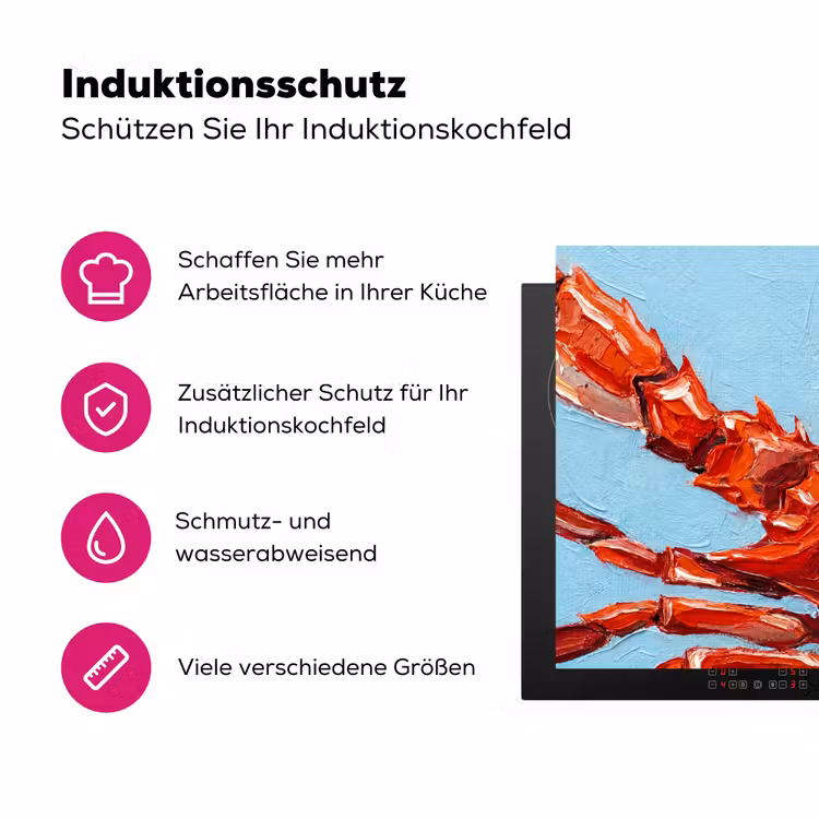 Krab - Zee - Dieren - Abstract - Rood Inductie beschermer vinyl 3mm middel -zzzzzzz-lf-ups