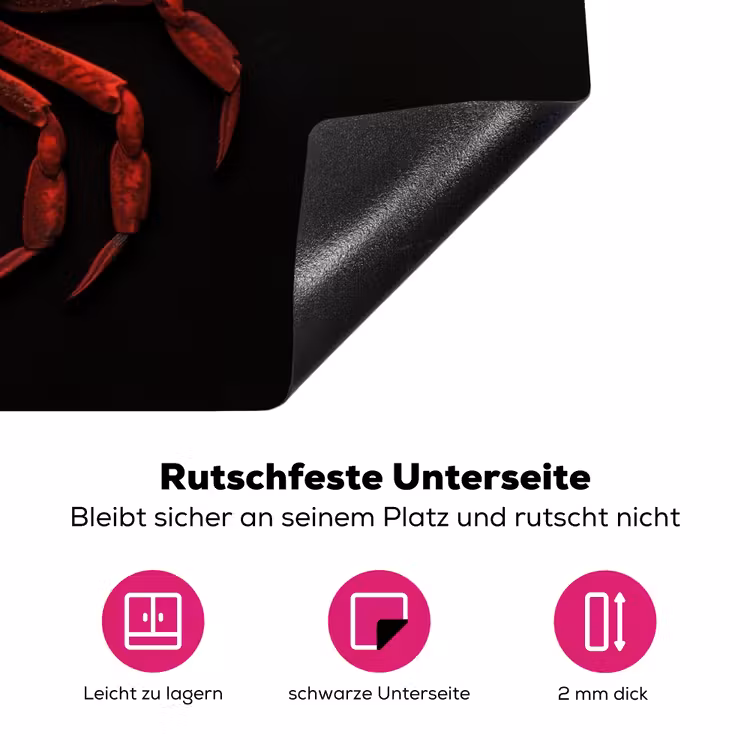 Krab - Rood - Vissen - Schaaldieren Inductie beschermer vinyl 3mm klein -zzzzzzz-lf-onderkant