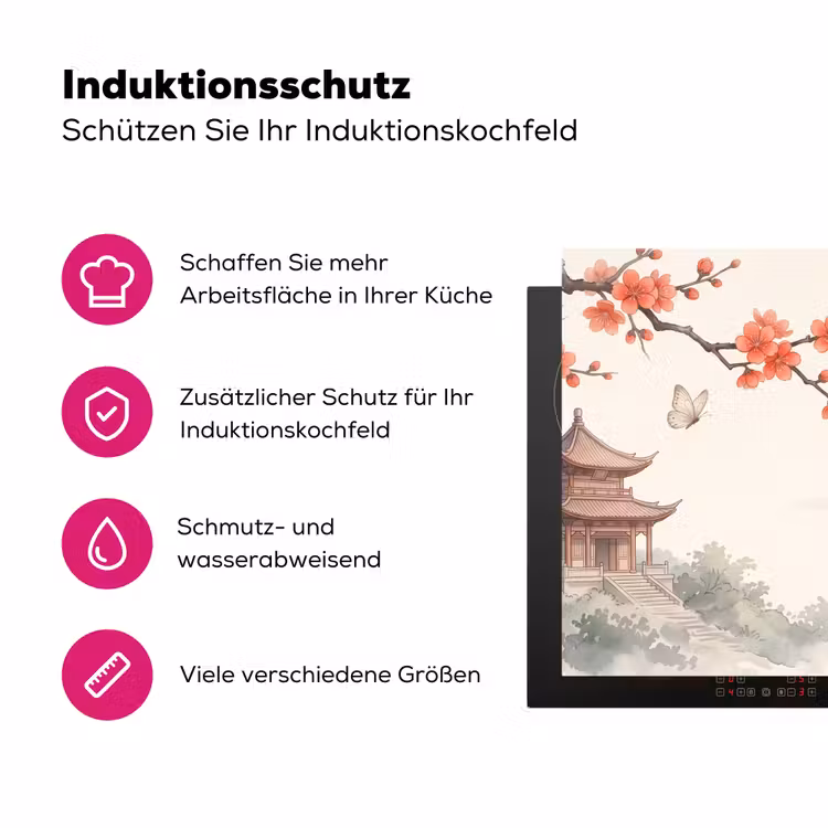 Kraanvogel - Azië - Klassiek Inductie beschermer vinyl 3mm klein -zzzzzzz-lf-ups