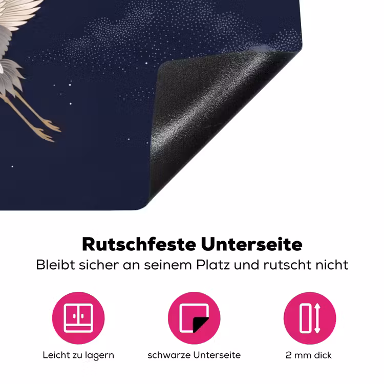 Kraanvogels - Nachthemel - Blauw Inductie beschermer vinyl 3mm klein -zzzzzzz-lf-onderkant