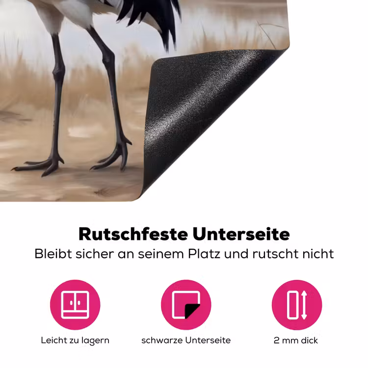 Kraanvogel - Natuur - Realistisch Inductie beschermer vinyl 3mm klein -zzzzzzz-lf-onderkant