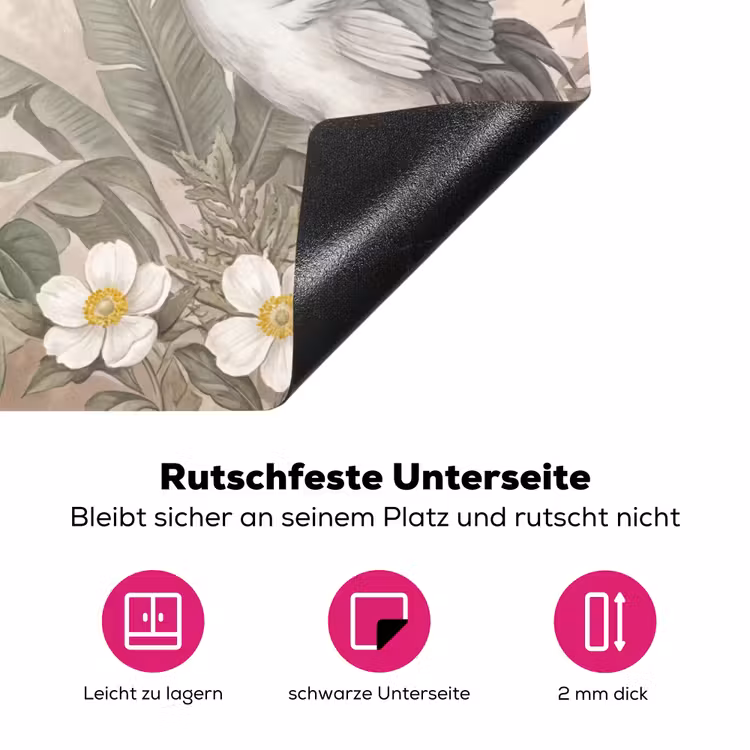 Kraanvogels - Natuur - Roze Inductie beschermer vinyl 3mm klein -zzzzzzz-lf-onderkant