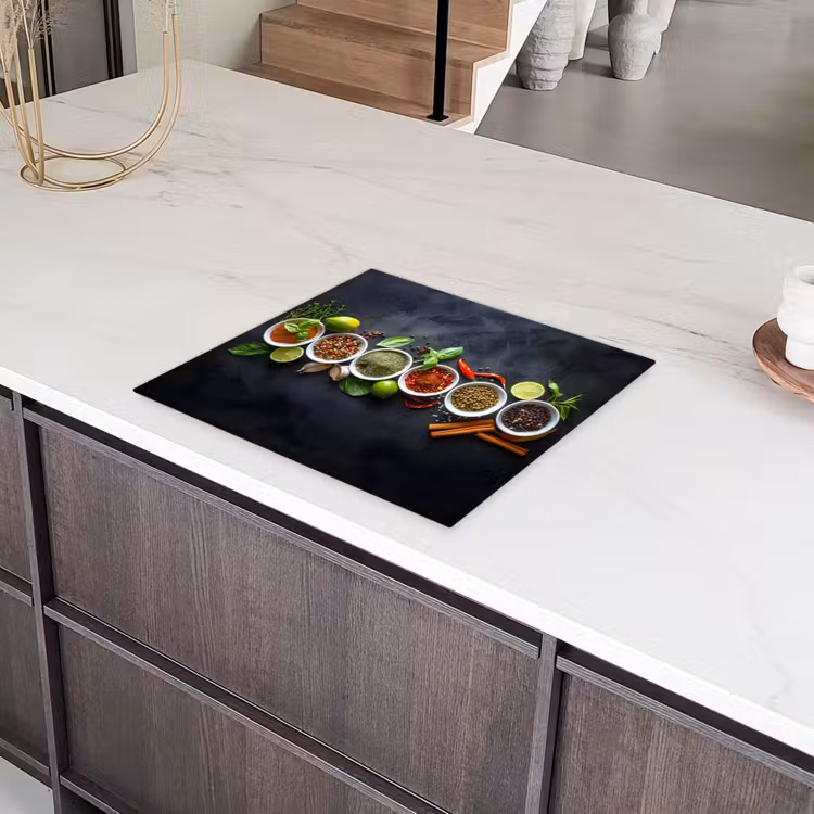 Kruiden - Specerijen - Betonlook - Stilleven Inductie beschermer vinyl 3mm middel -sfeer8