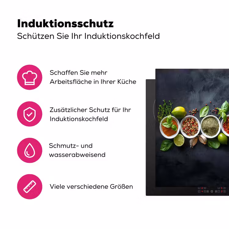 Kruiden - Specerijen - Betonlook - Stilleven Inductie beschermer vinyl 3mm middel -zzzzzzz-lf-ups