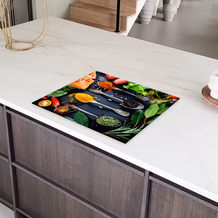 Kruiden - Lepels - Keuken - Specerijen Inductie beschermer vinyl 3mm groot -sfeer8