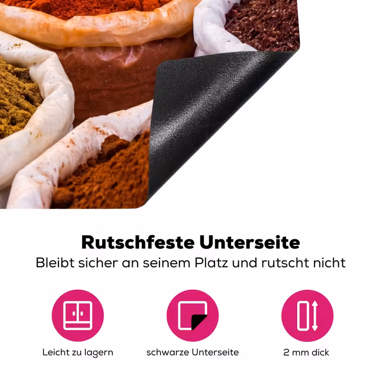 Herdabdeckplatte - Kräuter – Markt – Essen - Kruiden - Markt - Eten Inductie beschermer vinyl 3mm middel