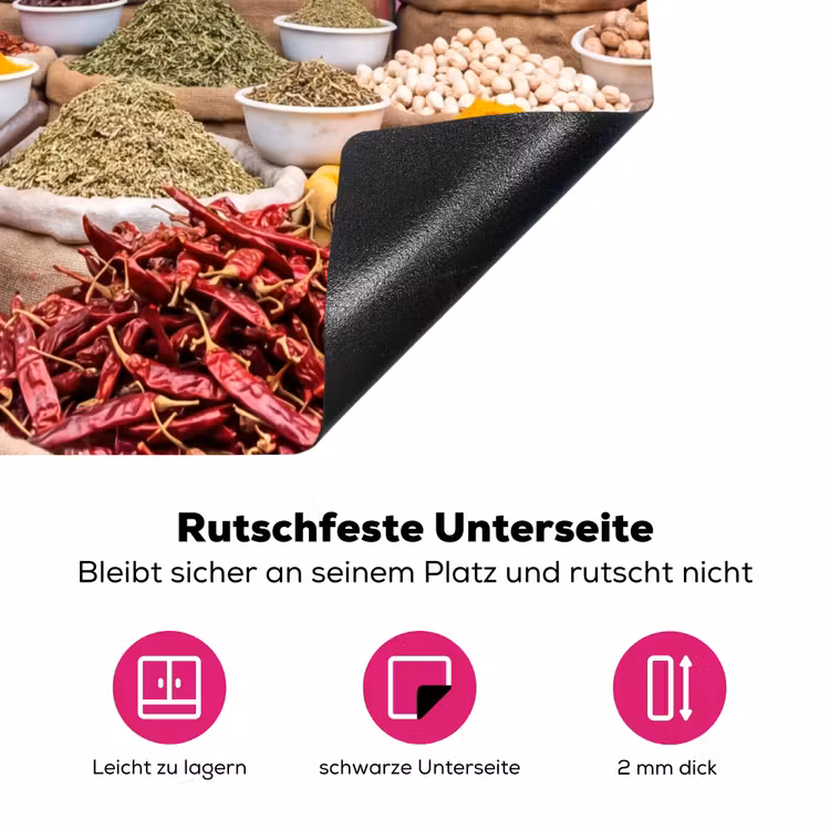 Herdabdeckplatte - Kräuter – Markt – Rosa - Kruiden - Markt - Roze Inductie beschermer vinyl 3mm middel