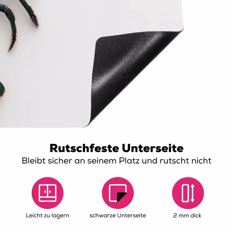 Kreeft - Glossier - Groen - Wit Inductie beschermer vinyl 3mm klein -zzzzzzz-lf-onderkant