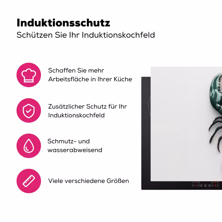 Kreeft - Glossier - Groen - Wit Inductie beschermer vinyl 3mm klein -zzzzzzz-lf-ups