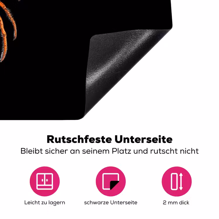 Kreeft - Oranje - Zwart - Modern Inductie beschermer vinyl 3mm klein -zzzzzzz-lf-onderkant
