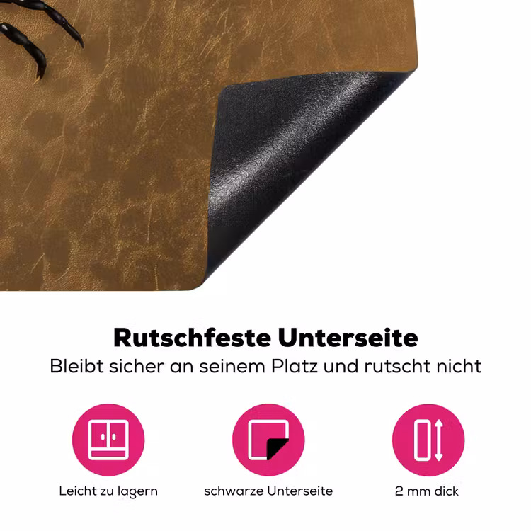 Kreeft - Zwart - Goud - Luxe Inductie beschermer vinyl 3mm klein -zzzzzzz-lf-onderkant