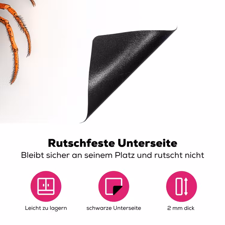 Kreeft - Zwart - Oranje - Wit - Uniek Inductie beschermer vinyl 3mm klein -zzzzzzz-lf-onderkant