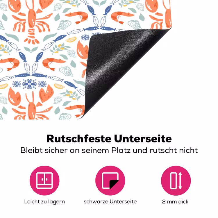 Sfeer - Oranje - Blauw - Groen Inductie beschermer vinyl 3mm klein 276 -zzzzzzz-lf-onderkant