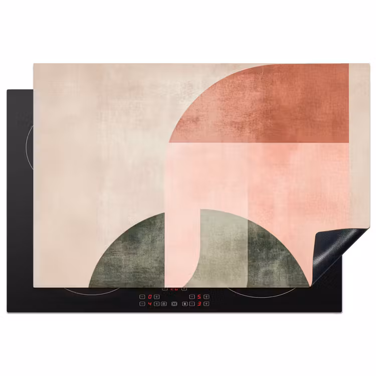 Cirkel - Abstract - Roze Inductie beschermer vinyl 3mm klein -3d