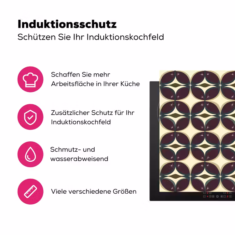 Cirkel - Retro - Kleurrijk Inductie beschermer vinyl 3mm klein 276 -zzzzzzz-lf-ups