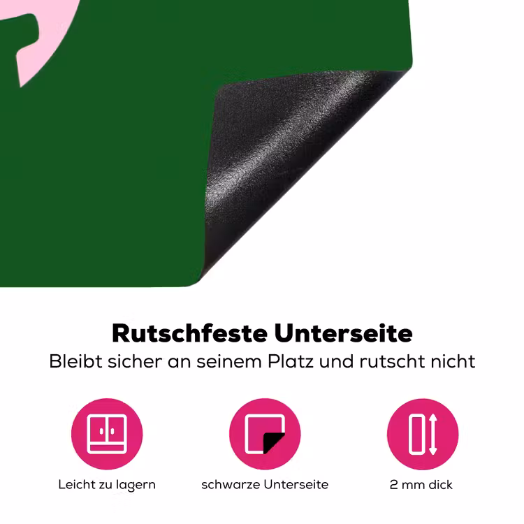 Cirkel - Roze - Tekst - Art Inductie beschermer vinyl 3mm klein -zzzzzzz-lf-onderkant