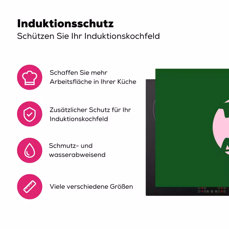 Cirkel - Roze - Tekst - Art Inductie beschermer vinyl 3mm klein -zzzzzzz-lf-ups
