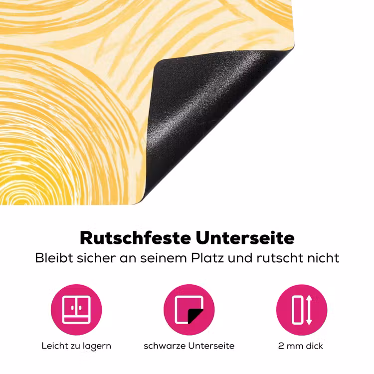 Cirkels - Abstract - Artistiek - Geel Inductie beschermer vinyl 3mm klein 276 -zzzzzzz-lf-onderkant