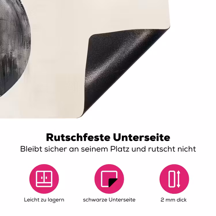 Cirkels - Vorm - Beige - Abstract Inductie beschermer vinyl 3mm klein -zzzzzzz-lf-onderkant