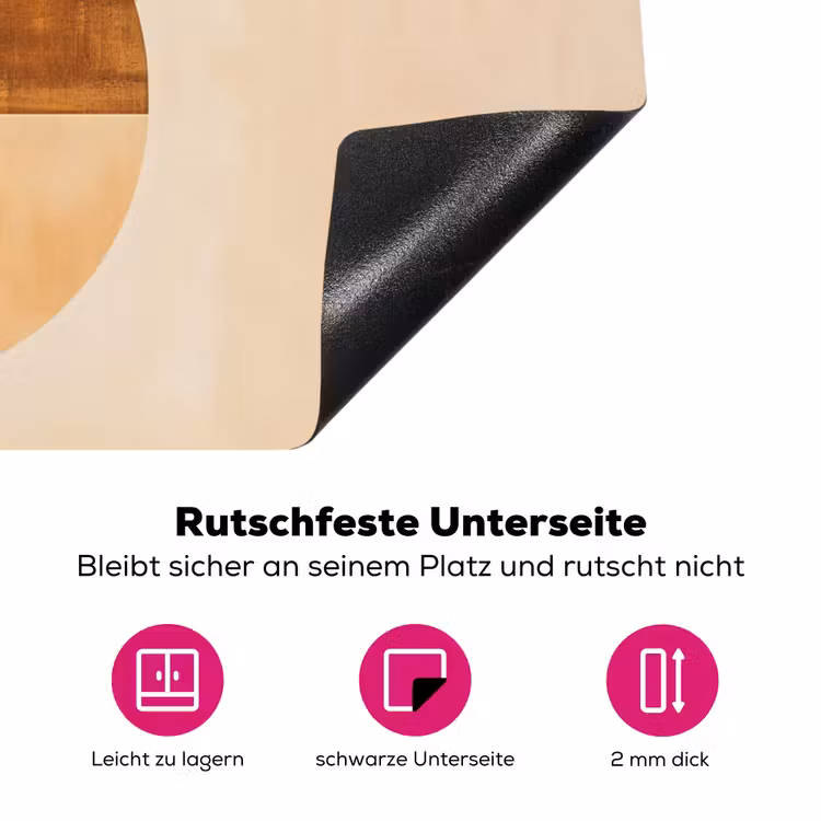 Cirkels - Geel - Minimalistisch Inductie beschermer vinyl 3mm klein -zzzzzzz-lf-onderkant