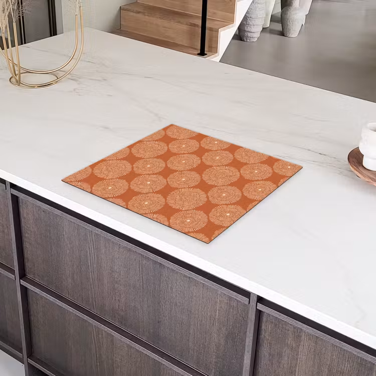 Cirkels - Grafisch - Patroon - Terracotta Inductie beschermer vinyl 3mm middel 274 -sfeer8