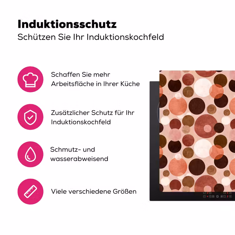 Cirkels - Modern - Kleurrijk Inductie beschermer vinyl 3mm klein 276 -zzzzzzz-lf-ups