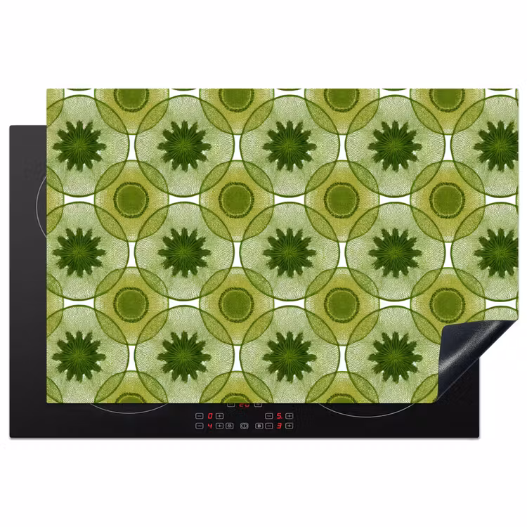 Cirkels - Patroon - Groen Inductie beschermer vinyl 3mm klein 276 -3d