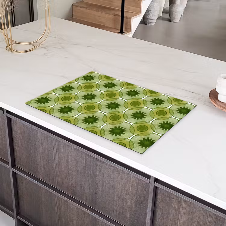 Cirkels - Patroon - Groen Inductie beschermer vinyl 3mm klein 276 -sfeer8