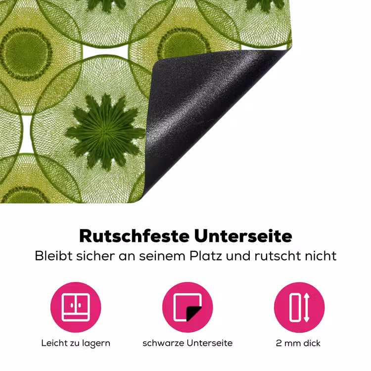 Cirkels - Patroon - Groen Inductie beschermer vinyl 3mm klein 276 -zzzzzzz-lf-onderkant