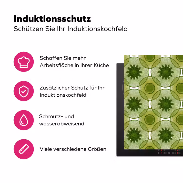 Cirkels - Patroon - Groen Inductie beschermer vinyl 3mm klein 276 -zzzzzzz-lf-ups