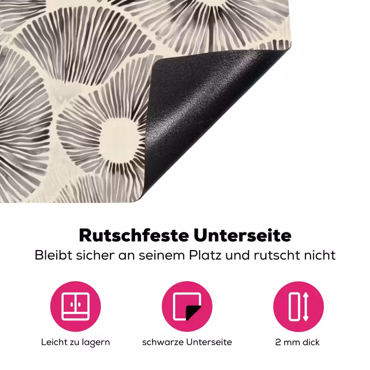 Cirkels - Patroon - Zwart Inductie beschermer vinyl 3mm klein 276 -zzzzzzz-lf-onderkant
