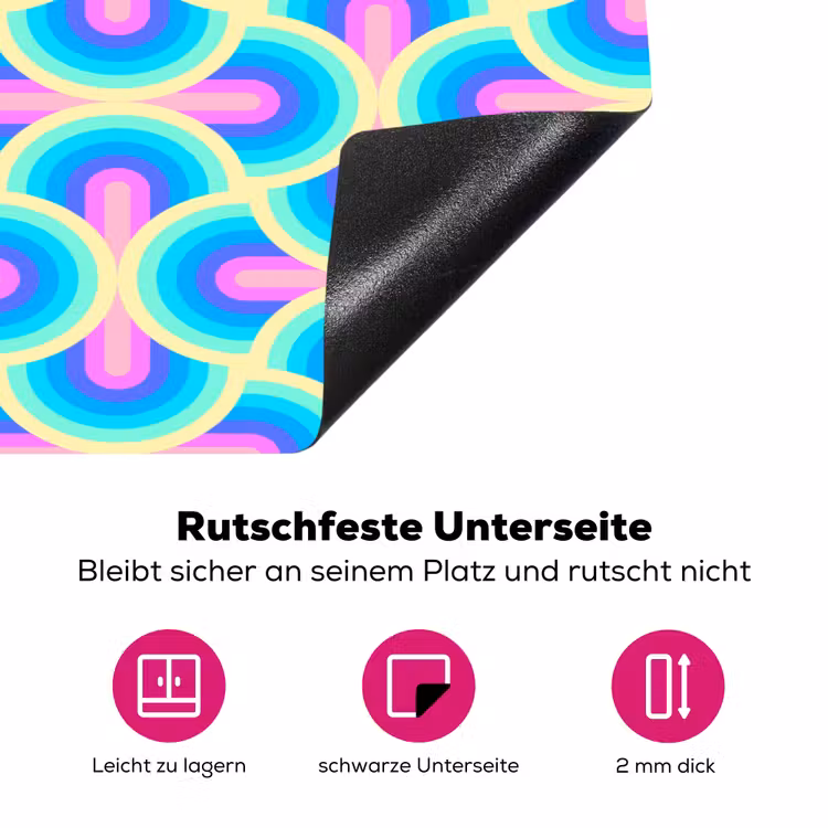 Cirkels - Neon - Bogen Inductie beschermer vinyl 3mm klein 276 -zzzzzzz-lf-onderkant