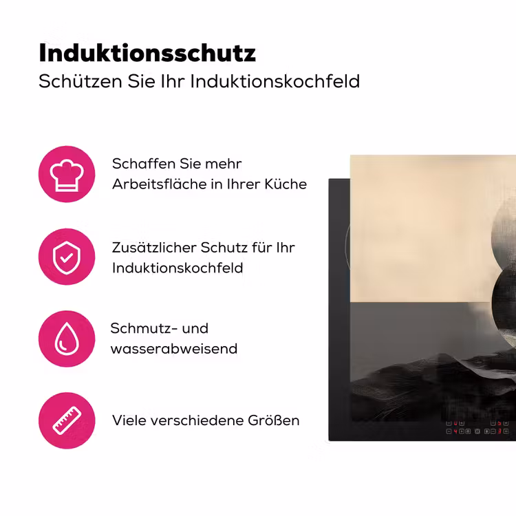 Cirkels - Schaduw - Abstract Inductie beschermer vinyl 3mm klein -zzzzzzz-lf-ups