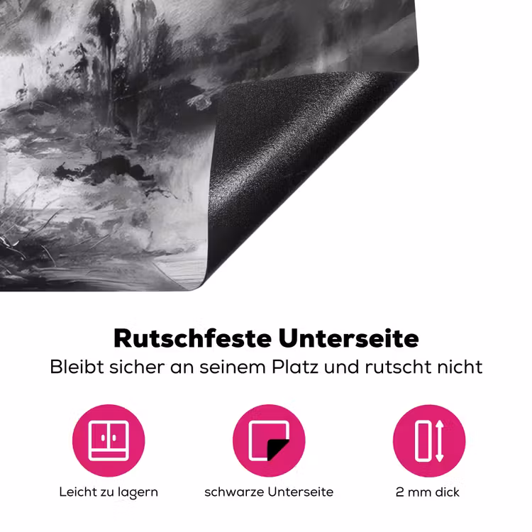 Krijger - Draak - Grijs Inductie beschermer vinyl 3mm klein -zzzzzzz-lf-onderkant