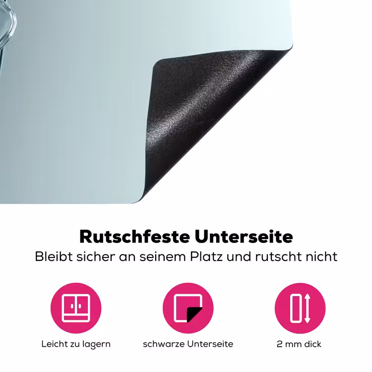 Kristal - Bloemen - Grijs Inductie beschermer vinyl 3mm klein -zzzzzzz-lf-onderkant