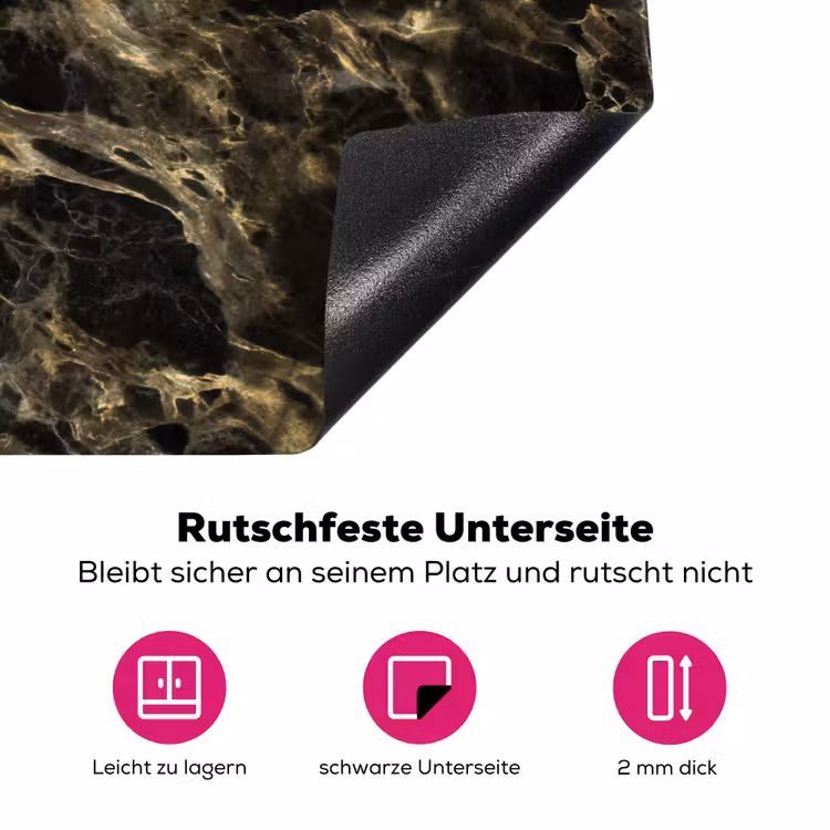 Kristal - Goud - Zwart - Marmer Inductie beschermer vinyl 3mm klein 276 -zzzzzzz-lf-onderkant