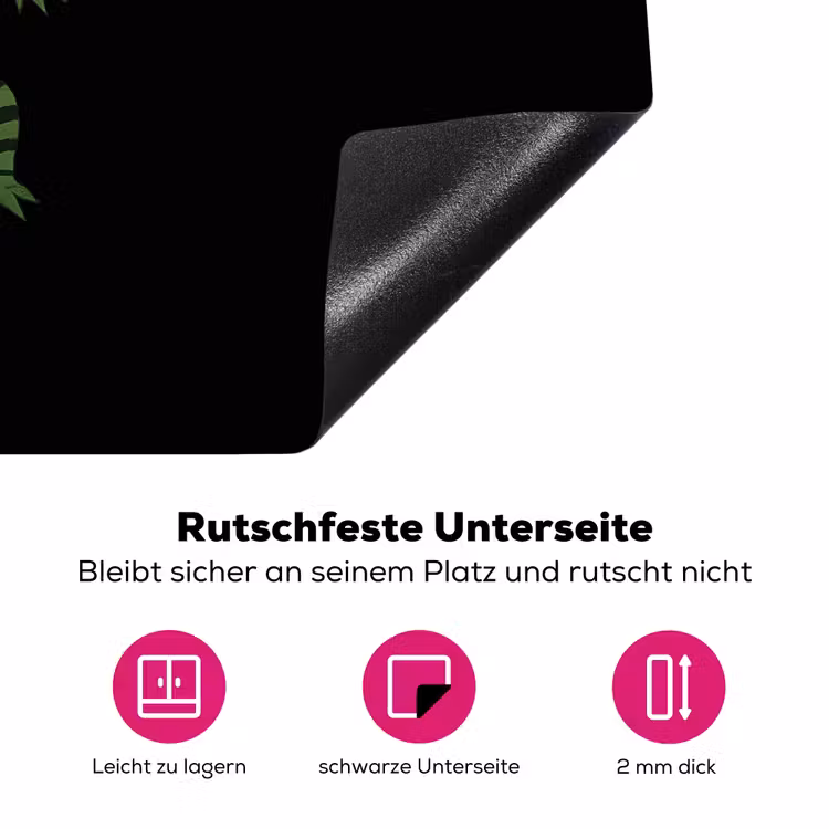 Krokodil - Groen - Tijgerachtig - Strepen Inductie beschermer vinyl 3mm klein -zzzzzzz-lf-onderkant