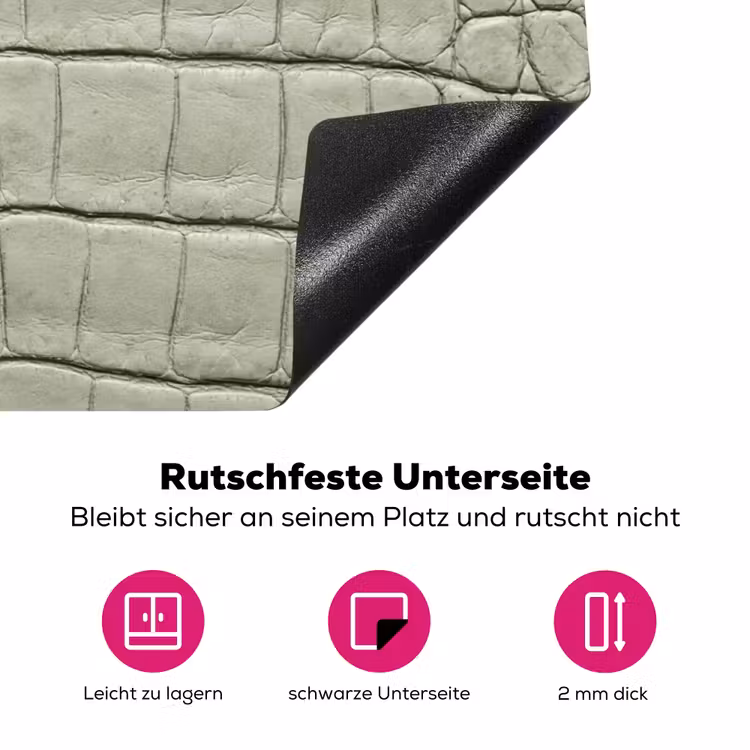 Krokodillenleer - Schubben - Groen Inductie beschermer vinyl 3mm klein -zzzzzzz-lf-onderkant