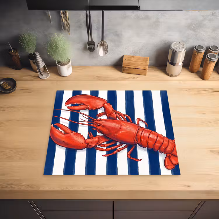 Schaaldier - Kreeft - Marine - Illustratie - Rood Inductie beschermer vinyl 3mm middel -sfeer5