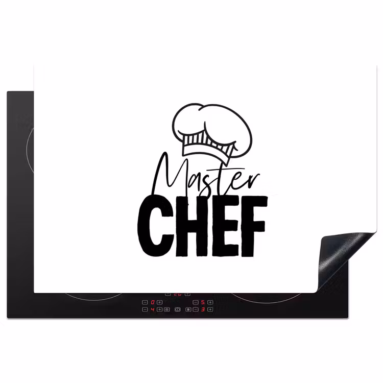 Keuken - Koken - Bakken - Chef - Master Chef - Kok - Tekst Inductie beschermer vinyl 3mm klein -3d