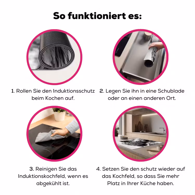 Koe - Schotse hooglander - Zwart - Wit - Dier - Natuur - Wild Inductie beschermer vinyl 3mm middel -zzzzzzz-lf-werking