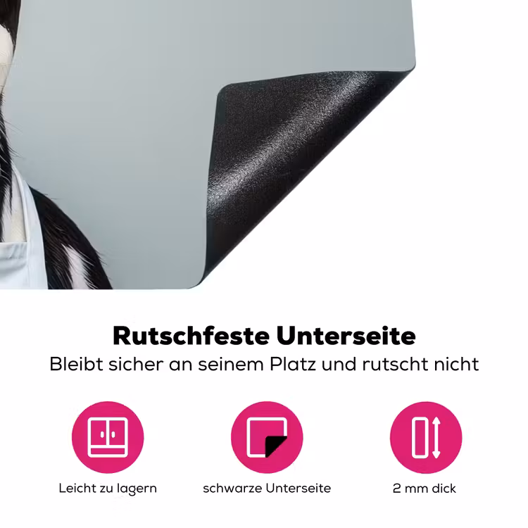 Koe - Zwart - Wit - Kok Inductie beschermer vinyl 3mm klein -zzzzzzz-lf-onderkant