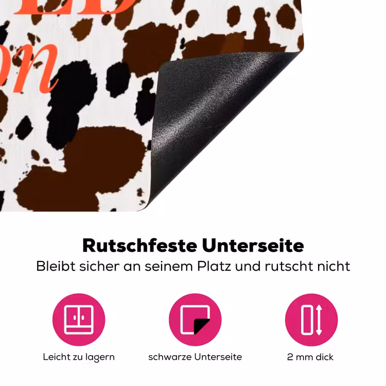 Koeienprint - Limited edition - Rood Inductie beschermer vinyl 3mm klein -zzzzzzz-lf-onderkant