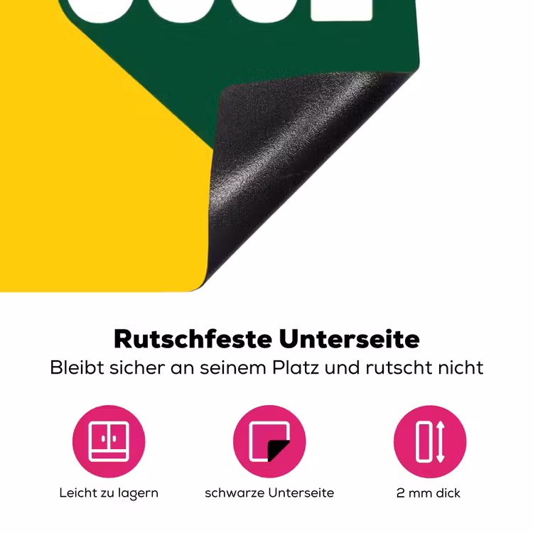 Cool - Geel - Groen Inductie beschermer vinyl 3mm klein -zzzzzzz-lf-onderkant