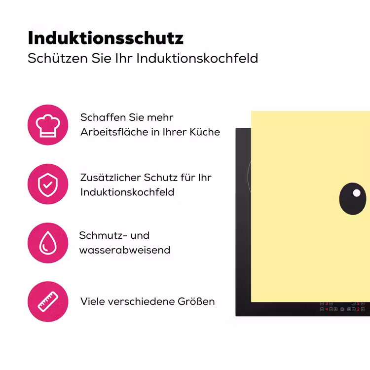 Kuiken - Vrolijk - Geel - Minimalistisch Inductie beschermer vinyl 3mm klein -zzzzzzz-lf-ups
