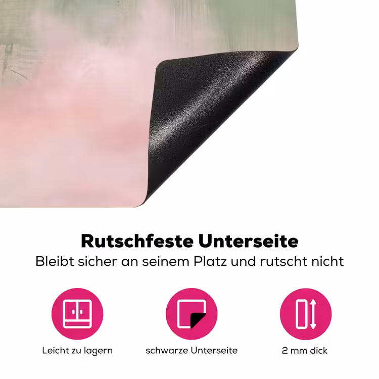 Kunst - Abstract - Modern - Groen - Roze Inductie beschermer vinyl 3mm middel -zzzzzzz-lf-onderkant