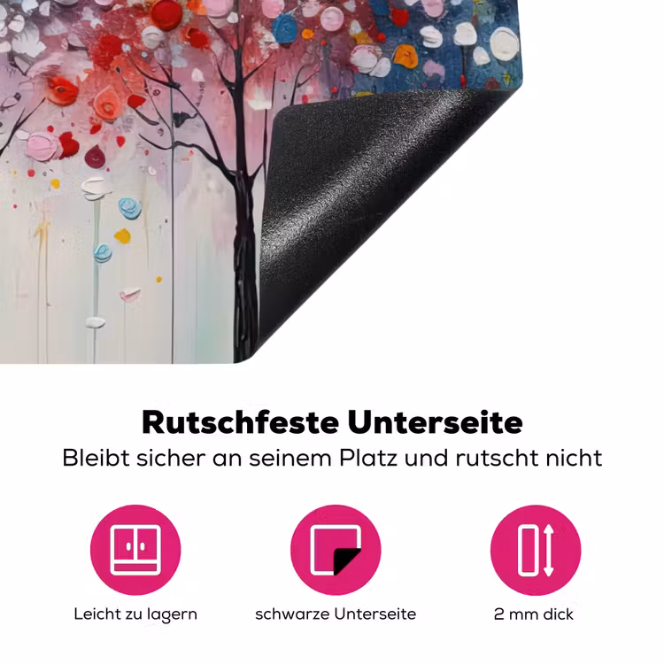 Kunst - Bomen - Natuur - Acryl Inductie beschermer vinyl 3mm klein -zzzzzzz-lf-onderkant
