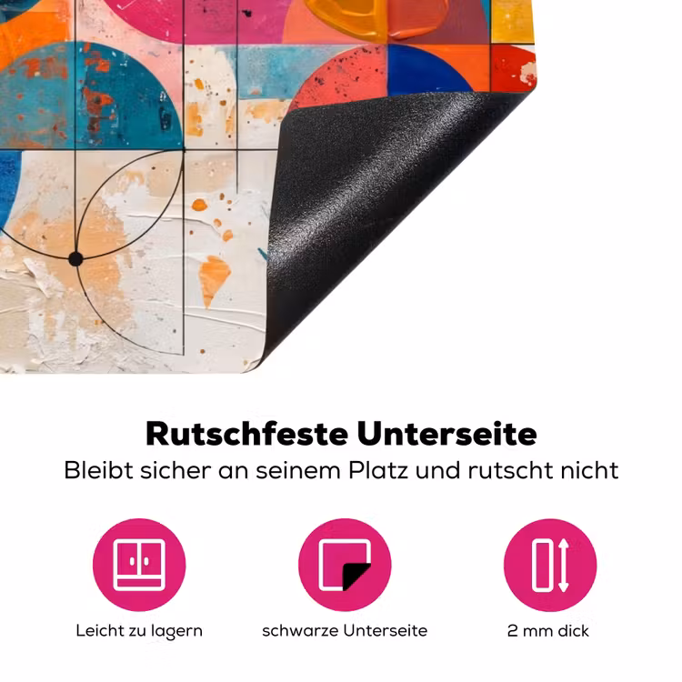 Kunst - Geometrisch - Abstract - Kleurrijk Inductie beschermer vinyl 3mm klein -zzzzzzz-lf-onderkant