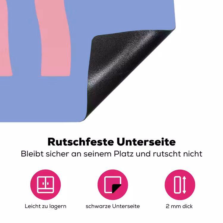 Art - Roze - Blauw Inductie beschermer vinyl 3mm klein -zzzzzzz-lf-onderkant