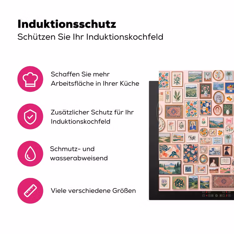 Kunst - Collectie - Decoratie - Modern - Kleurrijk Inductie beschermer vinyl 3mm klein -zzzzzzz-lf-ups